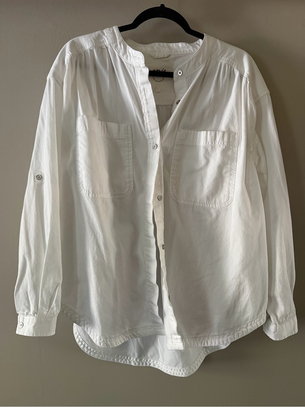 Aerie White Casual Button-Front Shirt